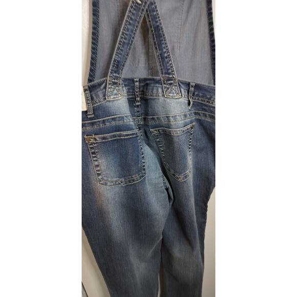 4002) Wallflower Bibs Icy Blue Denim Overall Crisscross (JR) Large - Picture 5 of 9